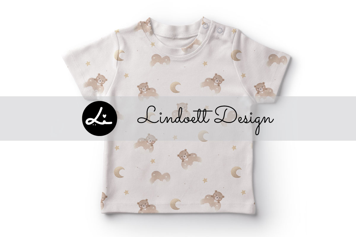 Cute bear on the cloud pattern, a Pattern Graphic by lindoet23 (Photo 2 of 3)