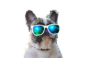 Dog in sunglasses. hand drawing. Not, an Animal Illustration by Nenahliadava Design