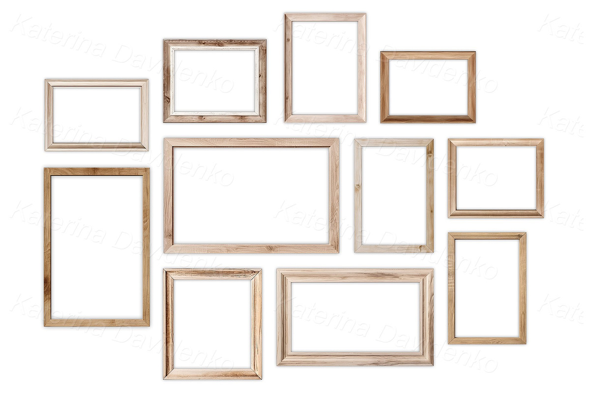 Realistic wooden frames bundle PNG, an Object Illustration by Bubert Art (Photo 4 of 10)