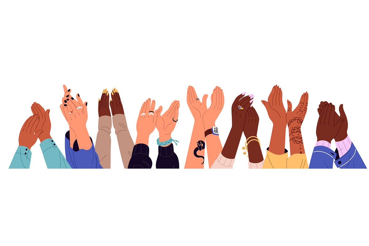 People clapping hands set, banner, a Person Illustration by PaperTrident (Photo 2 of 3)
