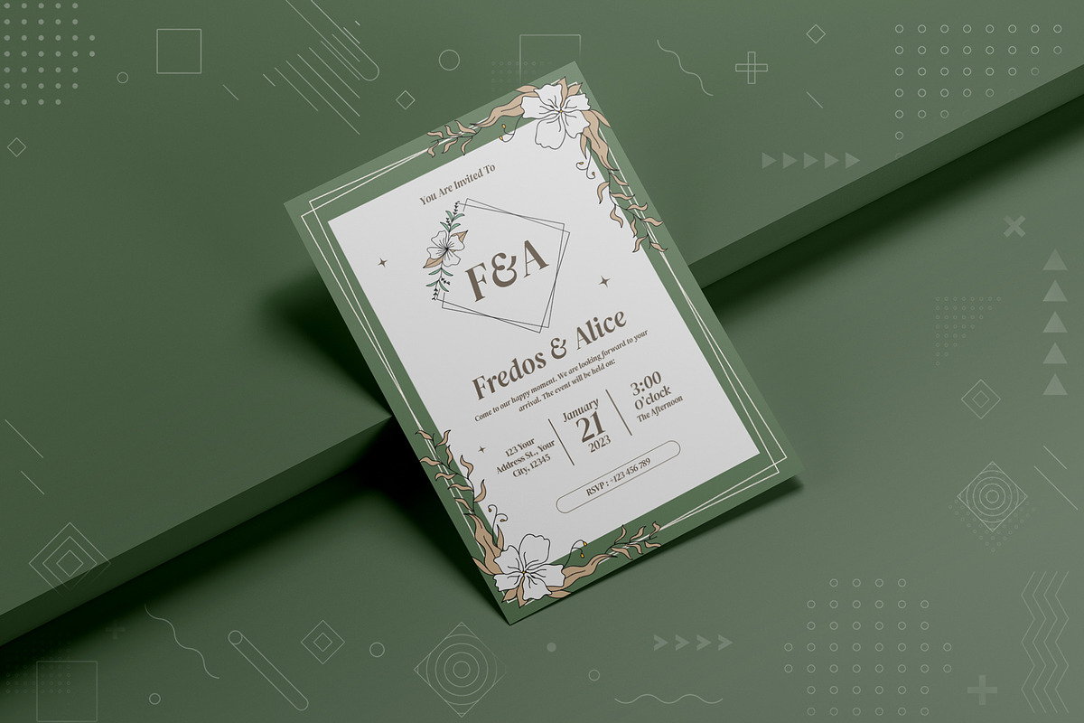 Floral Wedding Invitation, an Invitation Template by Fannan Studio (Photo 2 of 2)