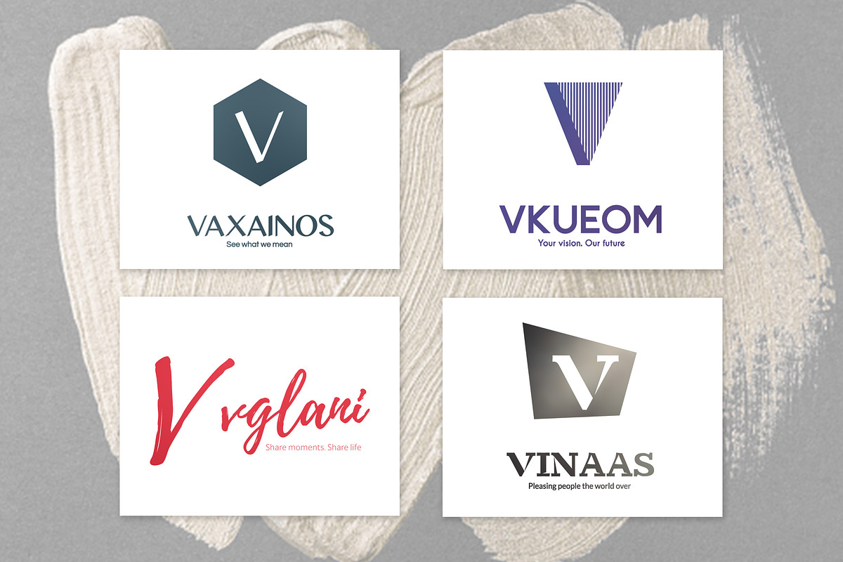 20 V Letter Alphabetic Logos, a Branding & Logo Template by AN Productions