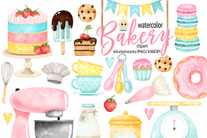 Bakery Watercolor Clipart