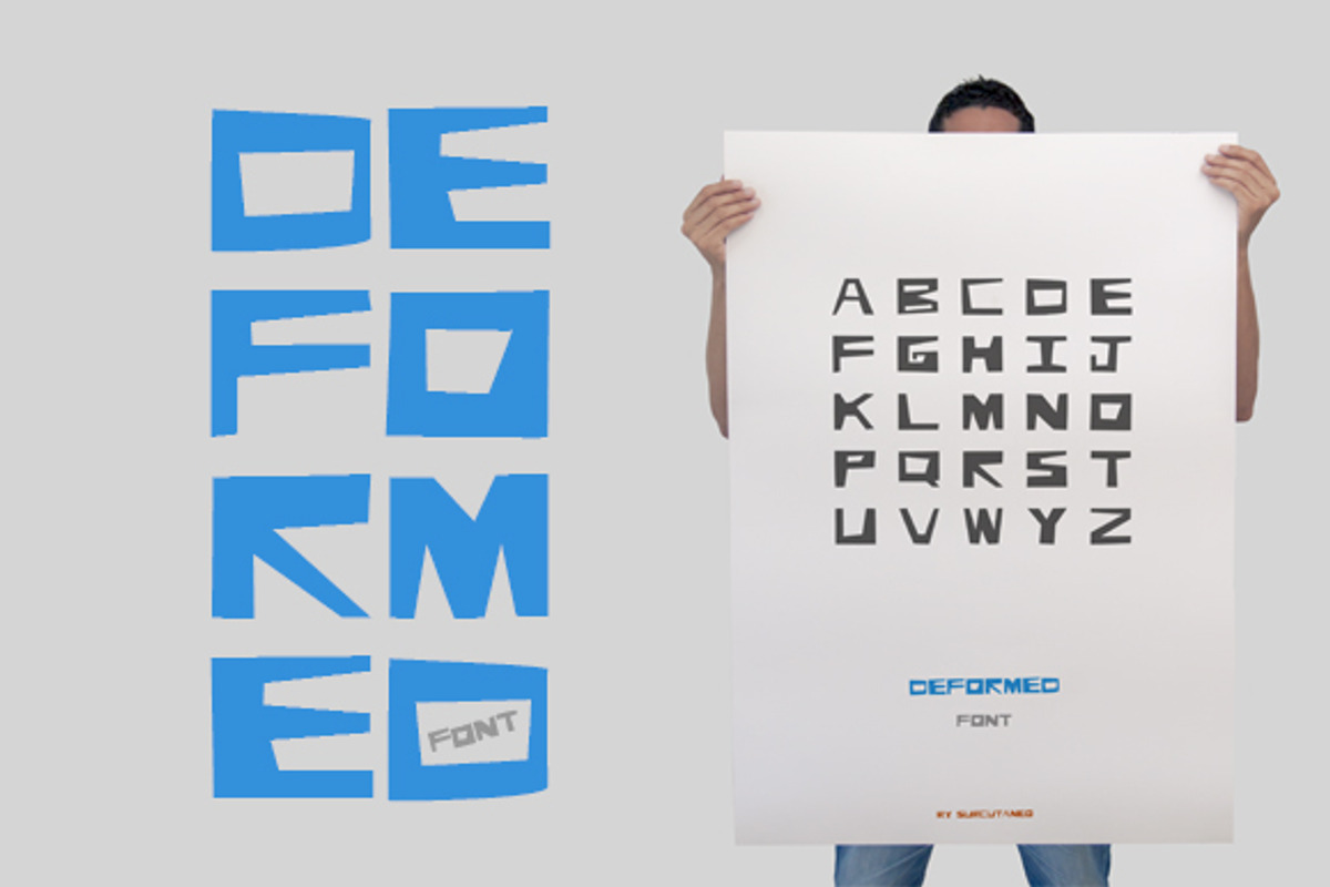 Deformed Abstract Font-4Compositions preview 3