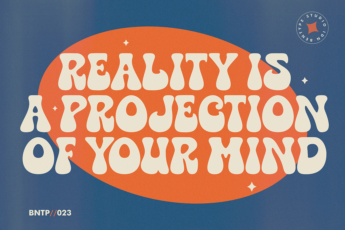 Happie Vintage - Psychedelic Display, a Sans Serif Font by Bentype Studio (Photo 5 of 7)