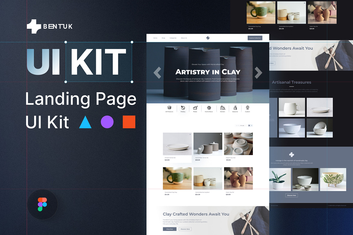Bentuk - Handmade Crafts UI Kit, an UI Kit Template by hiddemaru (Photo 1 of 8)