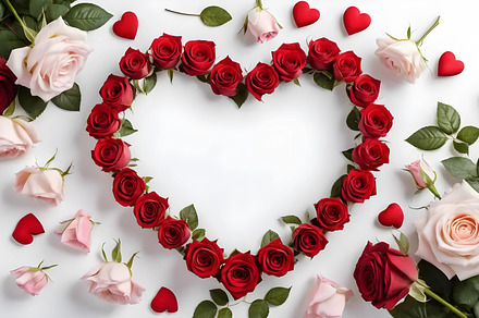 Heart Shape Formed Using Roses, a Nature Photo by Canvagator