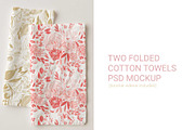 Two folded cotton towel napkins psd, a Household Mockup by jenartstudio (Thumbnail 2 of 3)