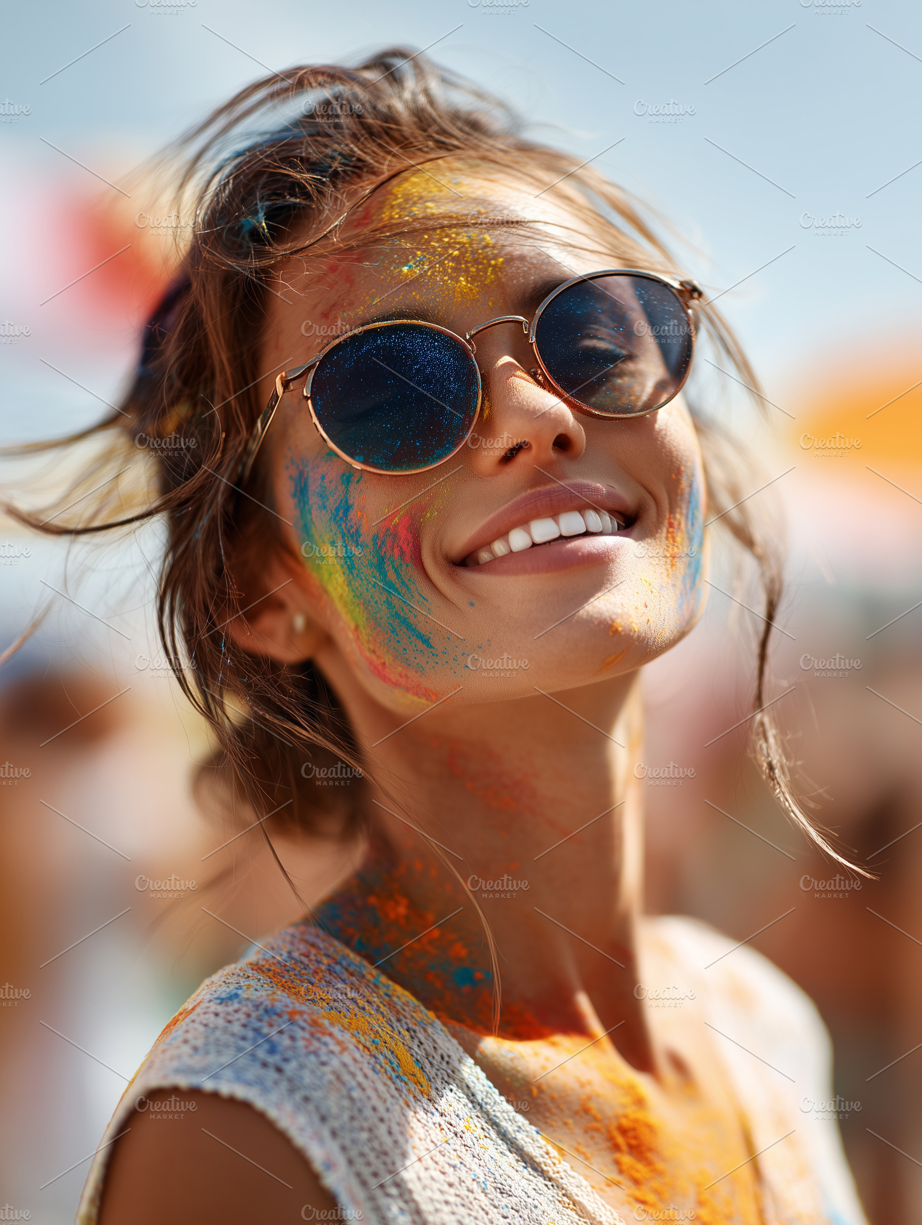 Smiling young woman with colorful, a Person Photo by MistyDay