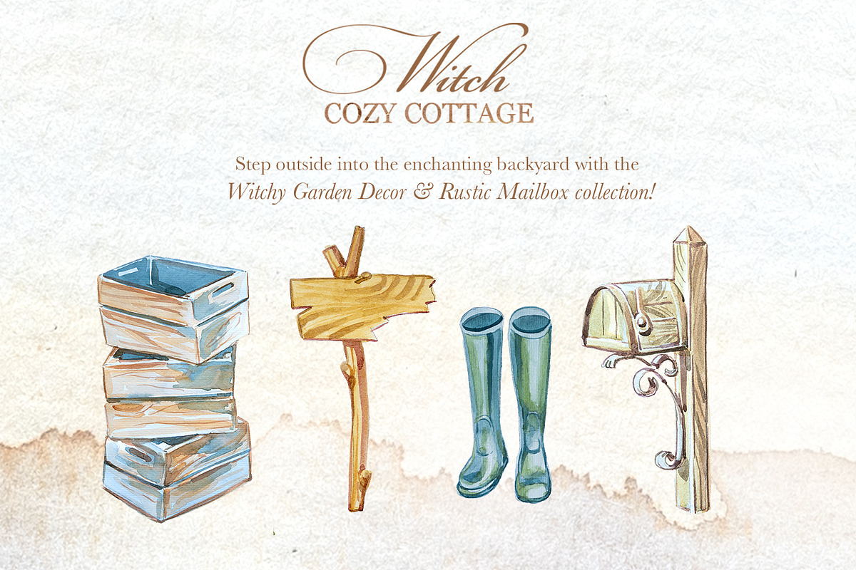 Authentic Cozy Witch Cottage Clipart, a Seasonal Illustration by ArtCreationsDesign (Photo 21 of 23)