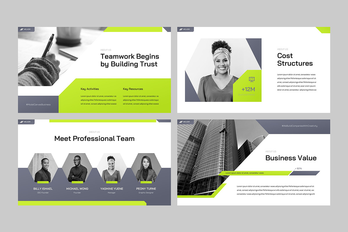 Business Model Canvas Powerpoint, a Presentation Template by rgbryand