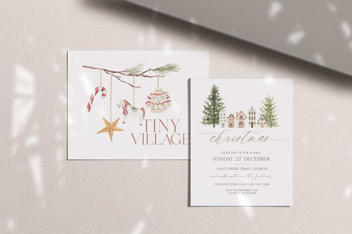 Watercolor Christmas-TINY VILLAGE, a Decorative Illustration by Beigetime (Photo 9 of 10)