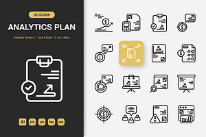 Analytics Plan Icons, an Icon by Spacepixel Creative