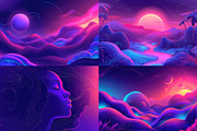 32 Ethereal Neon Dreamscapes, a Decorative Illustration by HipFonts (Thumbnail 9 of 9)
