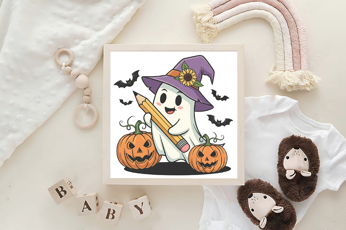 Retro Teacher Ghost PNG Halloween, an Illustration by CraftArtStudio (Photo 2 of 4)