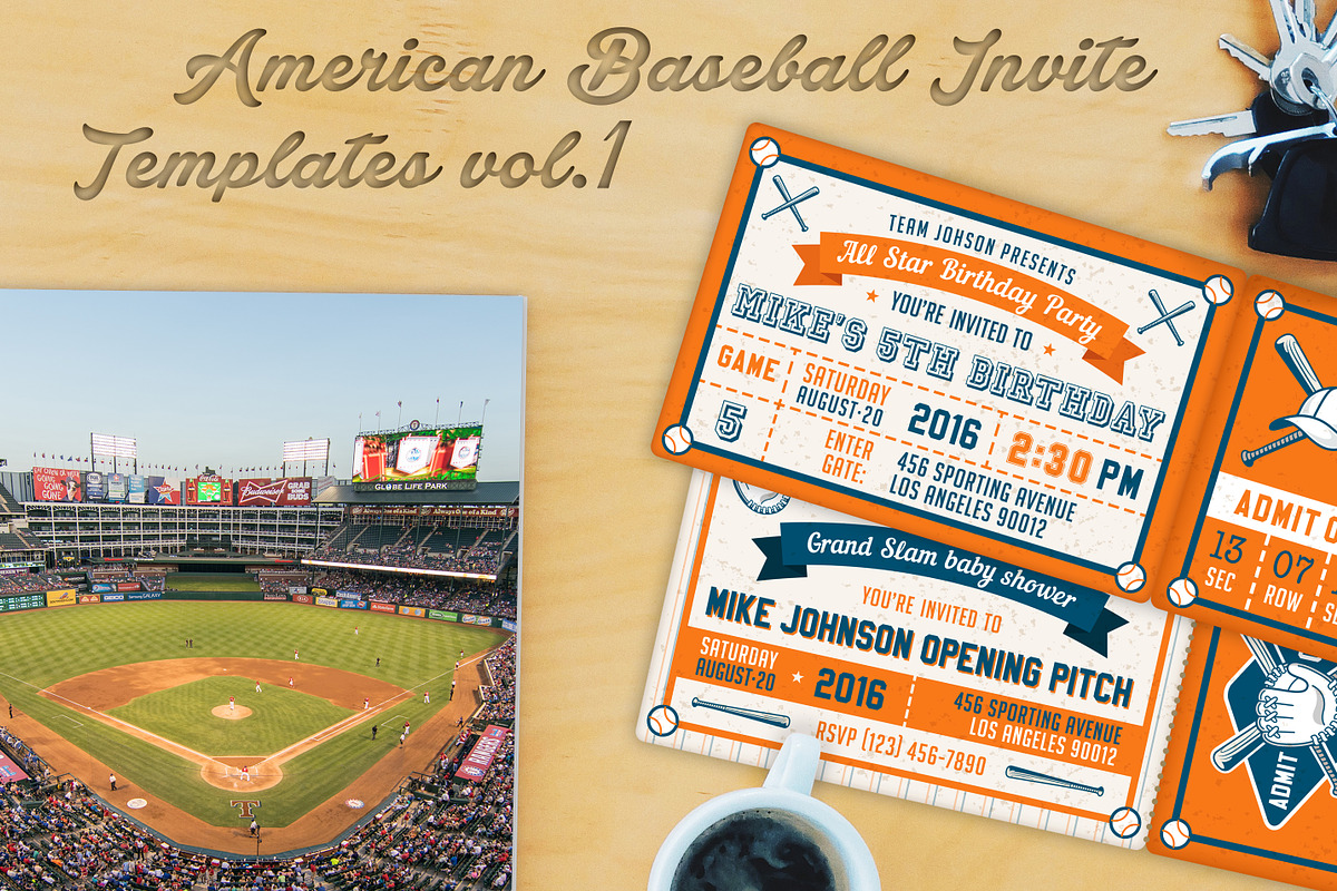 Baseball Ticket Party Invites 2, an Invitation Template by Pingebat (Photo 1 of 3)