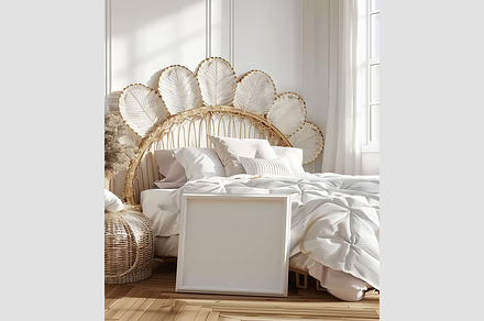 Frame Mockup in a luxury bedroom, an Architecture Photo by GFXCity