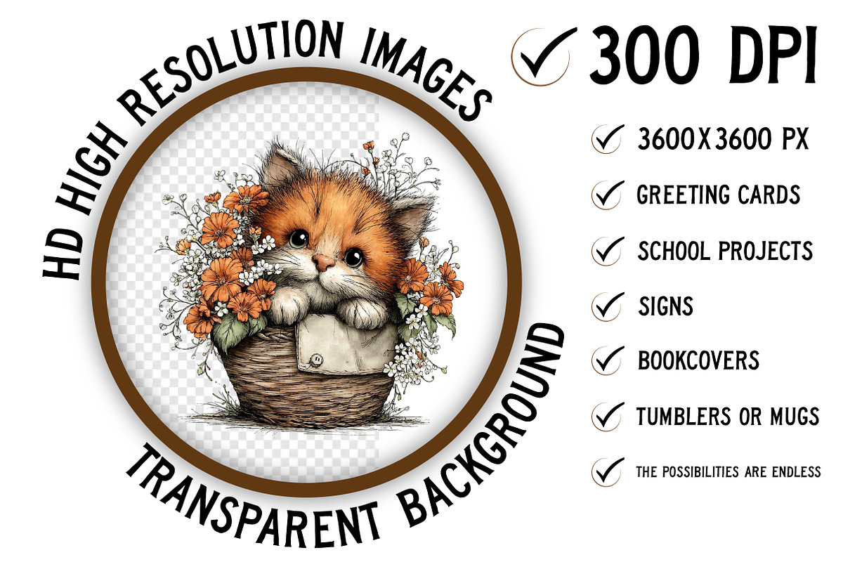 Whimsical Funny Easter Cat Clipart, an Illustration by Craft Nest (Photo 2 of 6)