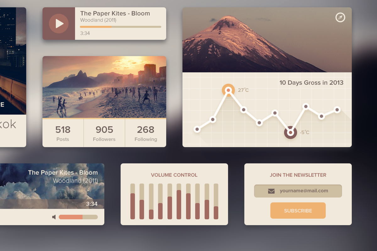 Ui Kit Rainy Season, an UI Kit Template by Sunbzy (Photo 5 of 5)