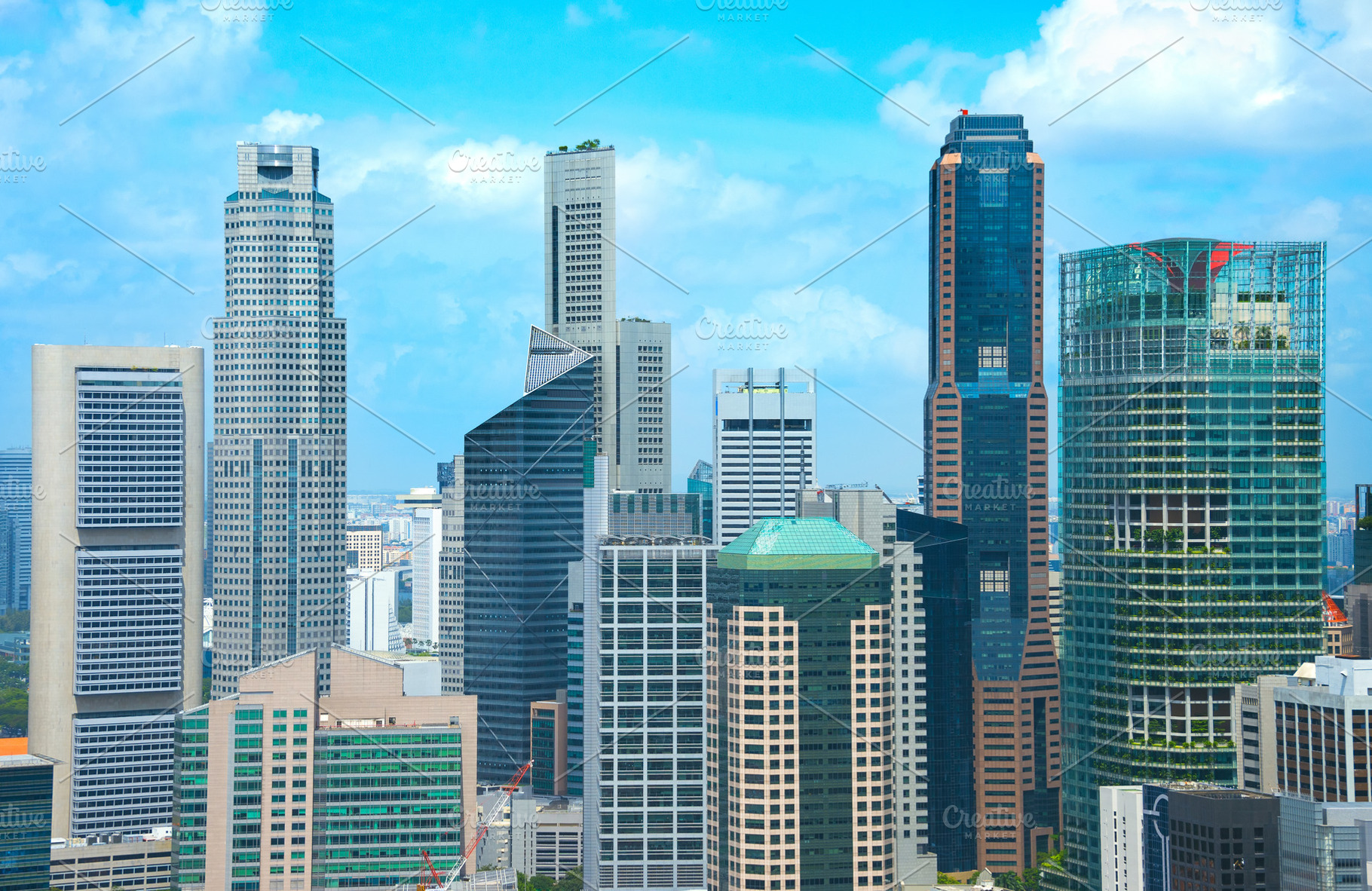 Singapore business financial downtow stock photo containing city and business, an Architecture Photo by joyt