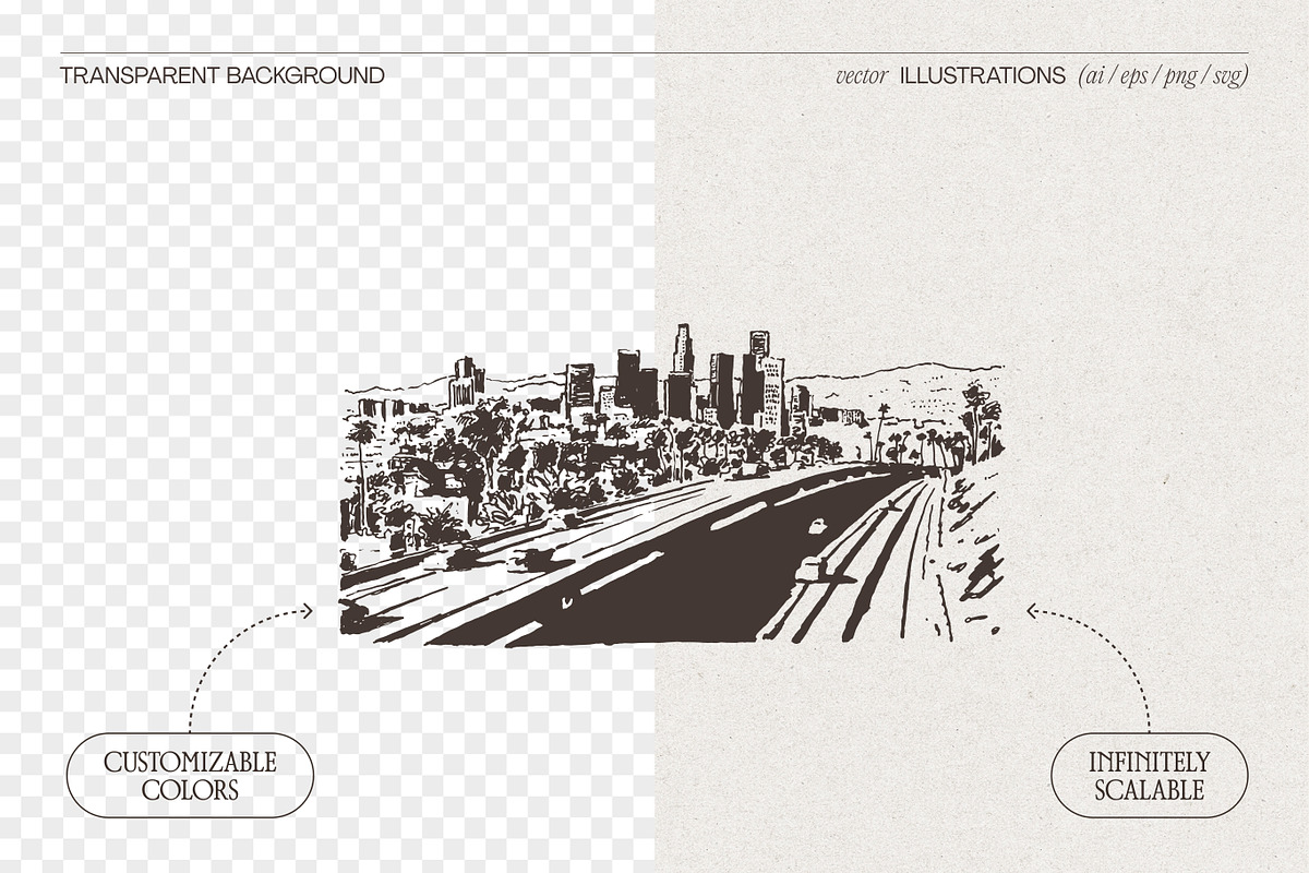 Los Angeles Cityscape Sketches, a Work Illustration by TheMountBirdStudio (Photo 2 of 6)