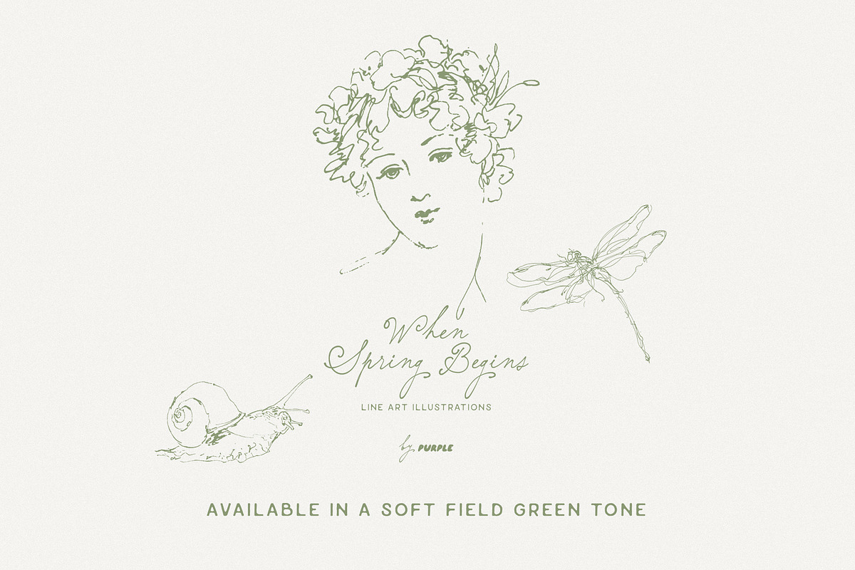 When Spring Begins: Line Art, a Seasonal Illustration by Purple (Photo 14 of 15)