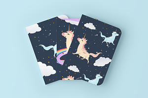 Legendary Unicorn Seamless Patterns