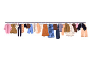 People choose clothes on hanger rack, a Person Illustration by PaperTrident (Thumbnail 6 of 7)