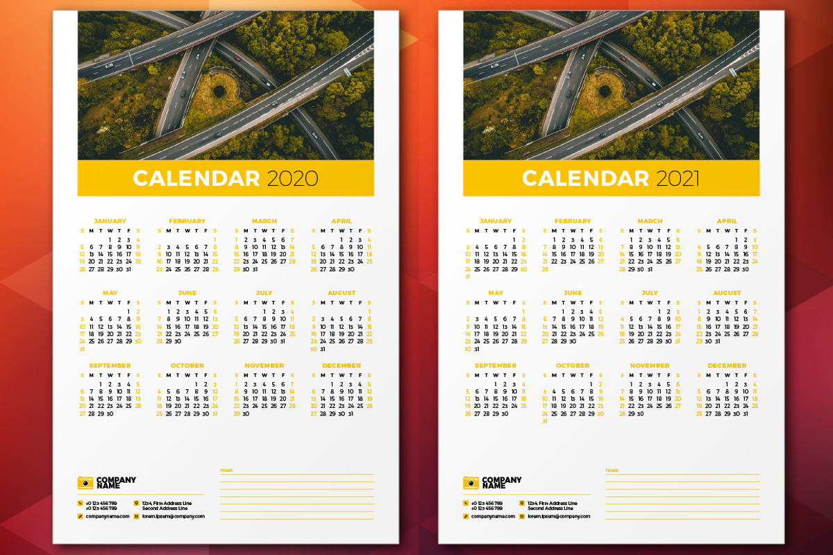 Wall Calendar 2020, a Stationery Template by AntartStock (Photo 6 of 6)