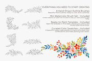 Procreate floral stamp & brush set, a Brush Add-On by Patishop Art (Thumbnail 6 of 8)
