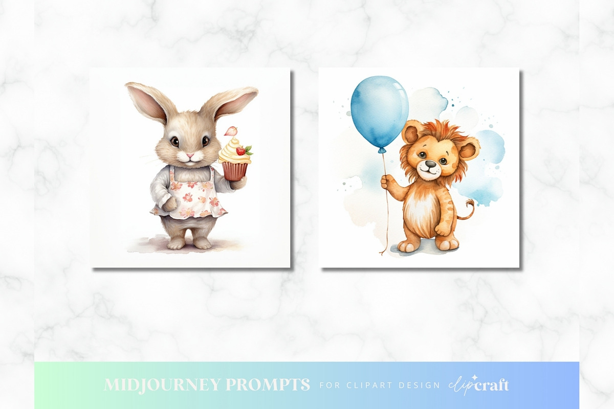Watercolor Animals Midjourney Prompt, an Animal Illustration by ClipCraft (Photo 6 of 9)