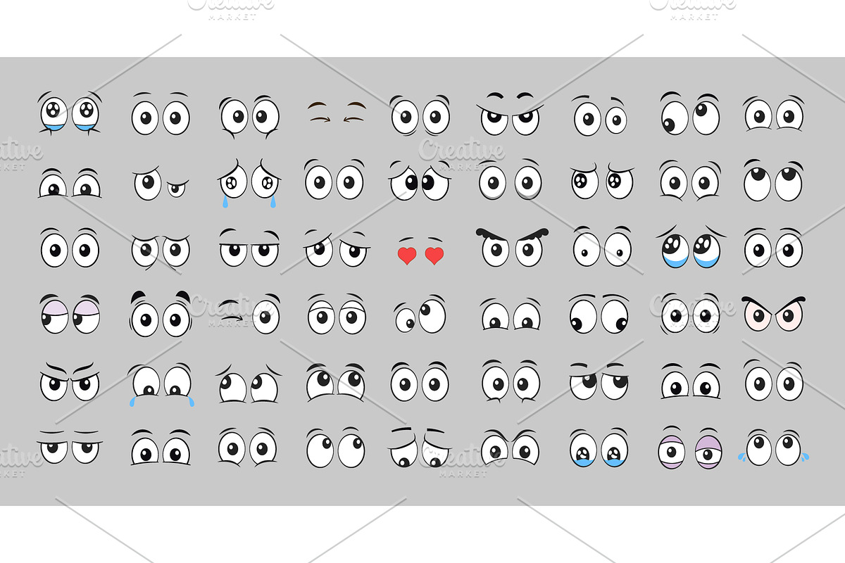 Comic cartoon eyes set, a Person Illustration by Yayasya