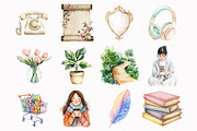 Watercolor Spring Wealth & Goals Cli, an Illustration by Design Market (Thumbnail 4 of 5)