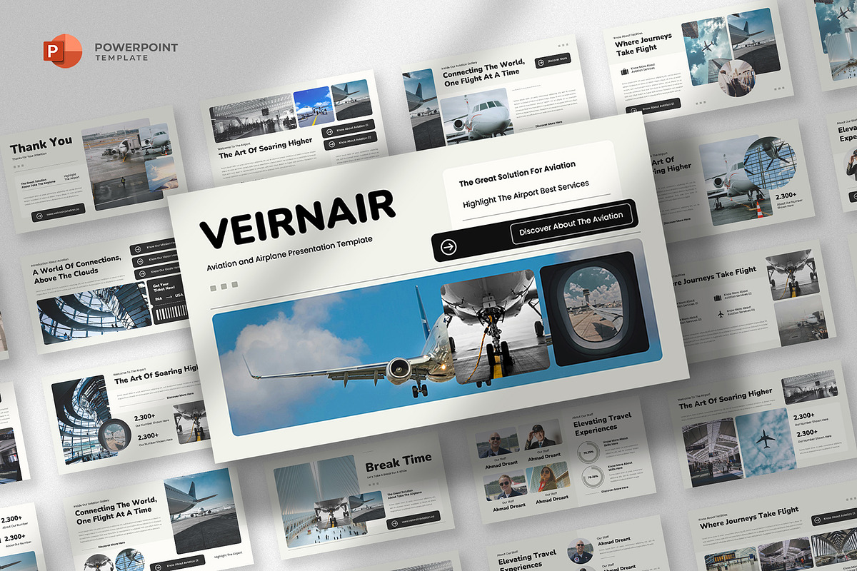 Airline Aviation Powerpoint Template, a Presentation Template by fluffstudio (Photo 1 of 4)