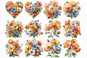 Colorful Flowers Clipart, an Illustration by Libby Wishes (Thumbnail 6 of 6)