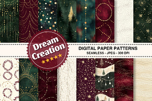 Vintage Holiday Lights Digital Paper, a Texture Graphic by Dream Creation