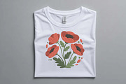Red Floral Poppy Machine Embroidery, an Illustration by Purpose Ekbal (Thumbnail 3 of 3)
