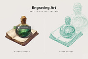 Engraving Art Photo Effect, a Layer Style Add-On by Creative Veila (Thumbnail 2 of 9)