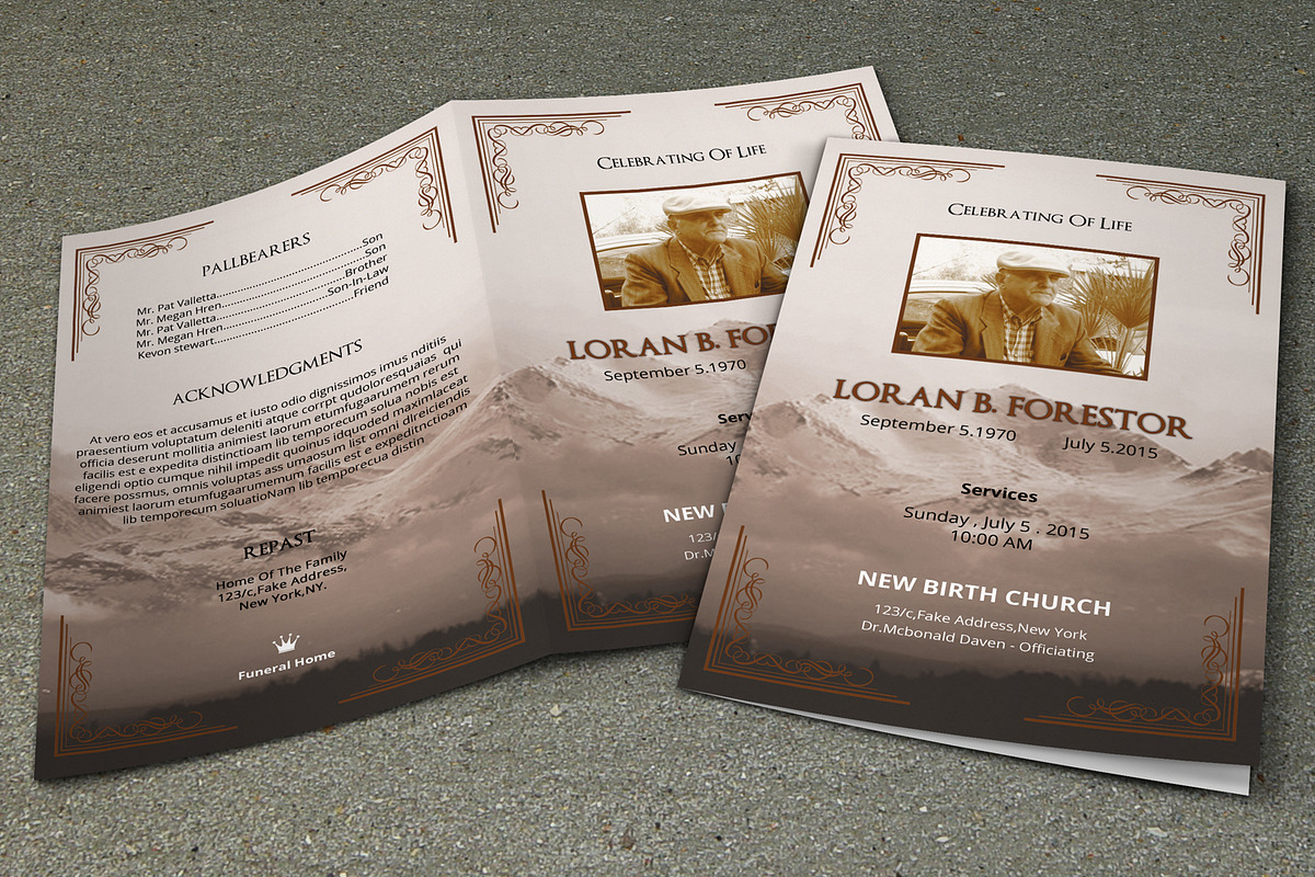Printable Funeral Template-V287, a Brochure Template by Template Shop (Photo 1 of 4)