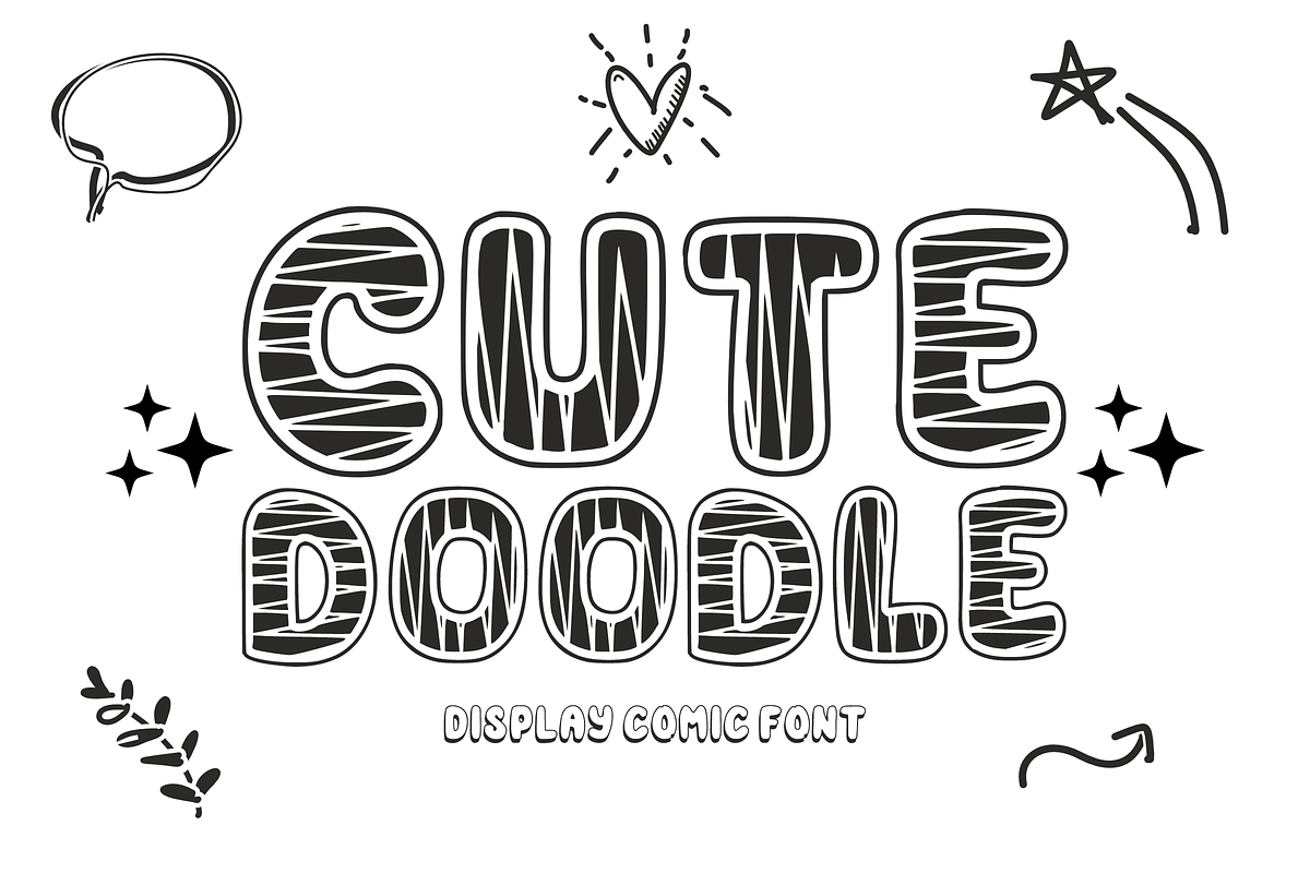 Cute Doodle - Playful Scribble Font, a Font by KiddoGlyphs Studio (Photo 1 of 3)