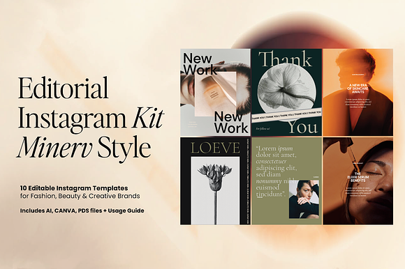 Editorial Instagram Kit (AI+Canva) preview 5