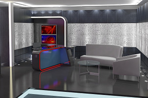 Virtual TV Studio News Set 16