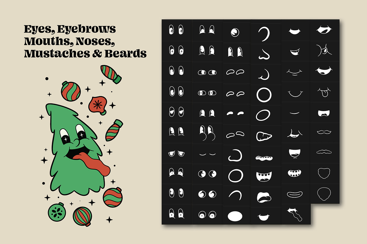 Retro Groovy Christmas Procreate Set, a Brush Add-On by Pencil Twist (Photo 3 of 9)