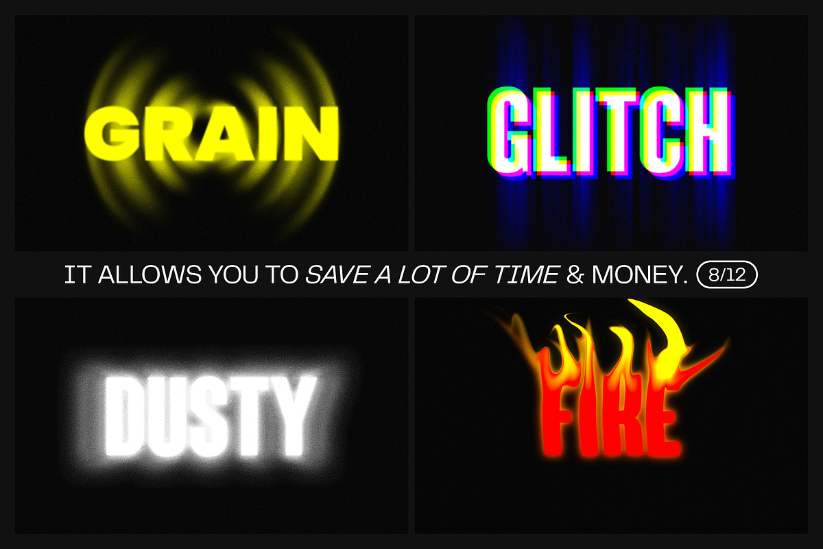 12 Text Effect Templates, a Layer Style Add-On by iDoodle Studio (Photo 5 of 6)