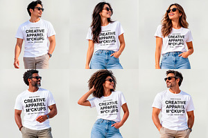 Premium White T-Shirt Mockup Set