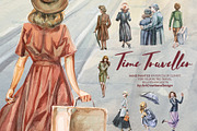 Watercolor Time Traveller Clipart, a Transportation Illustration by ArtCreationsDesign (Thumbnail 6 of 12)