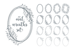 Oval botanical wreaths