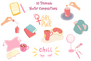 Girls in Pajamas Clipart & Patterns, an Object Graphic by PawLoveArt (Thumbnail 4 of 18)