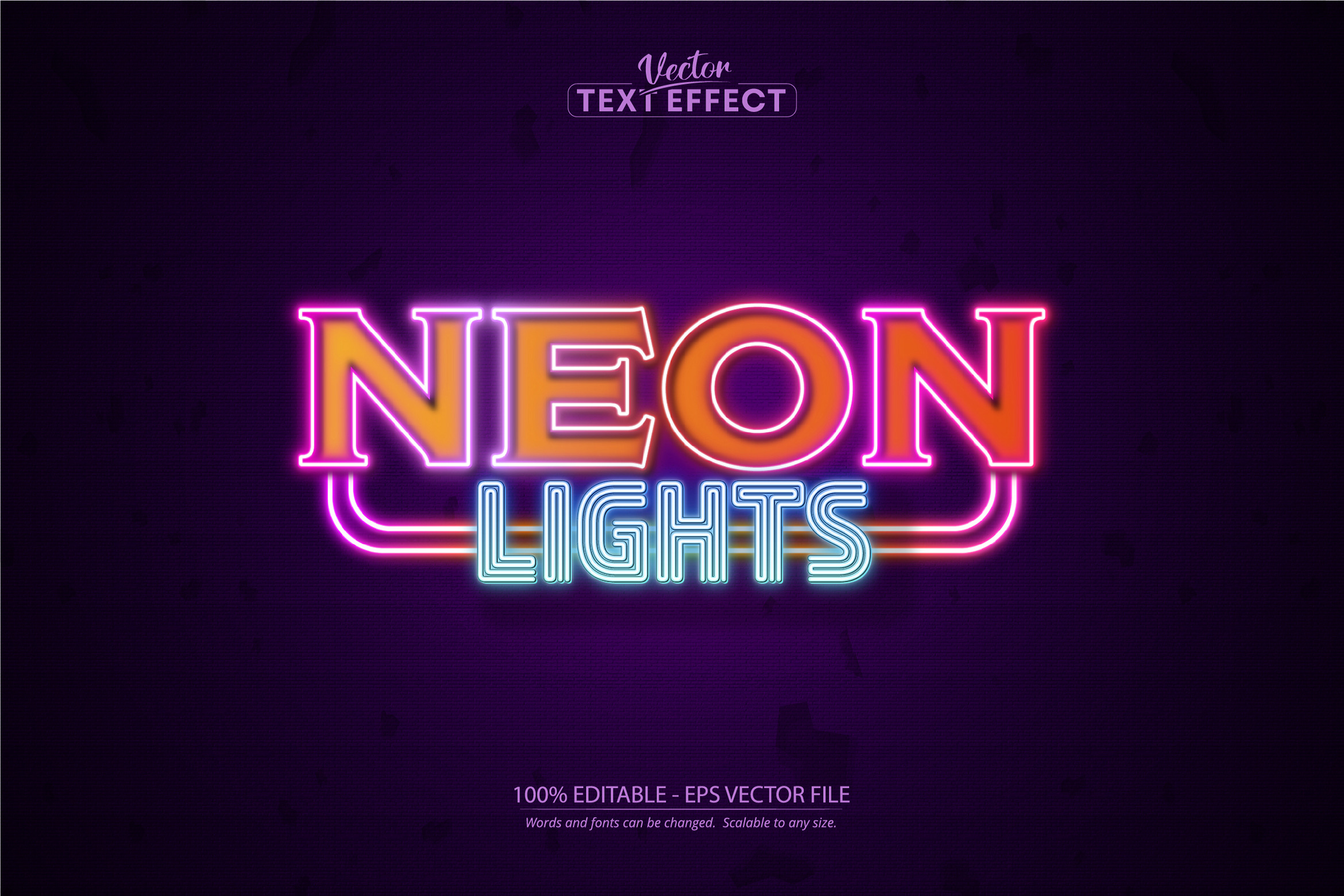 Vibrant neon lights text effect | Layer Styles ~ Creative Market