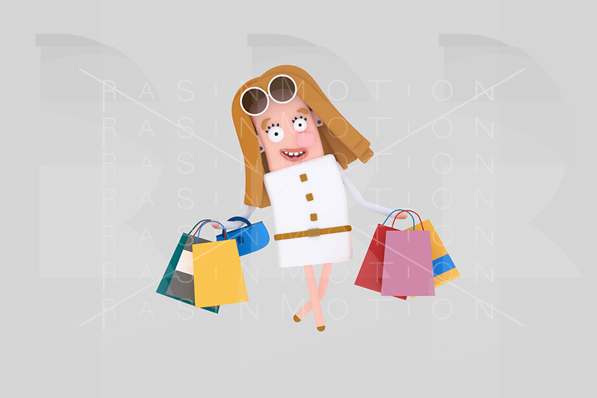 Shopping girl, an Illustration by rasinmotion